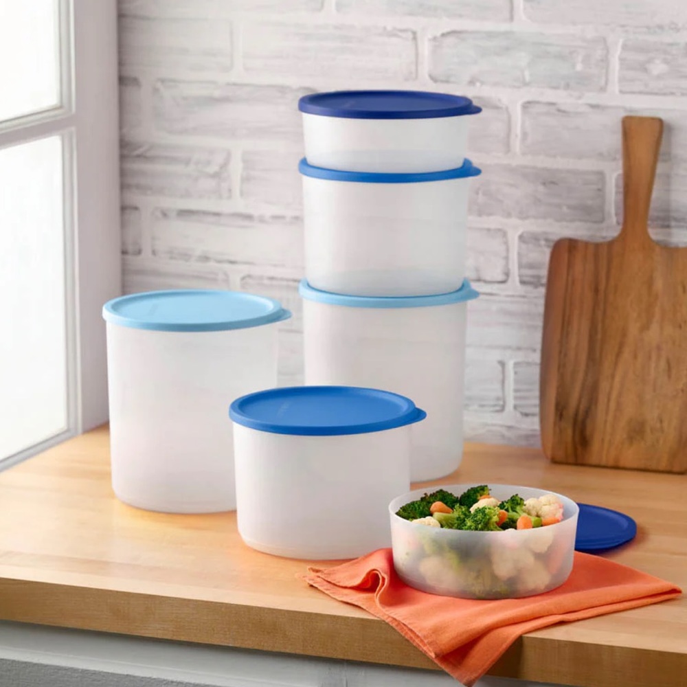 NEW TUPPERWARE BASIC BRIGHT ROUND 6-PC. SET